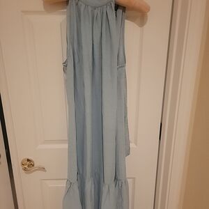 Vince Camuto Sleeveless Tiered Halter Tied Bow Neck Maxi Dress Women